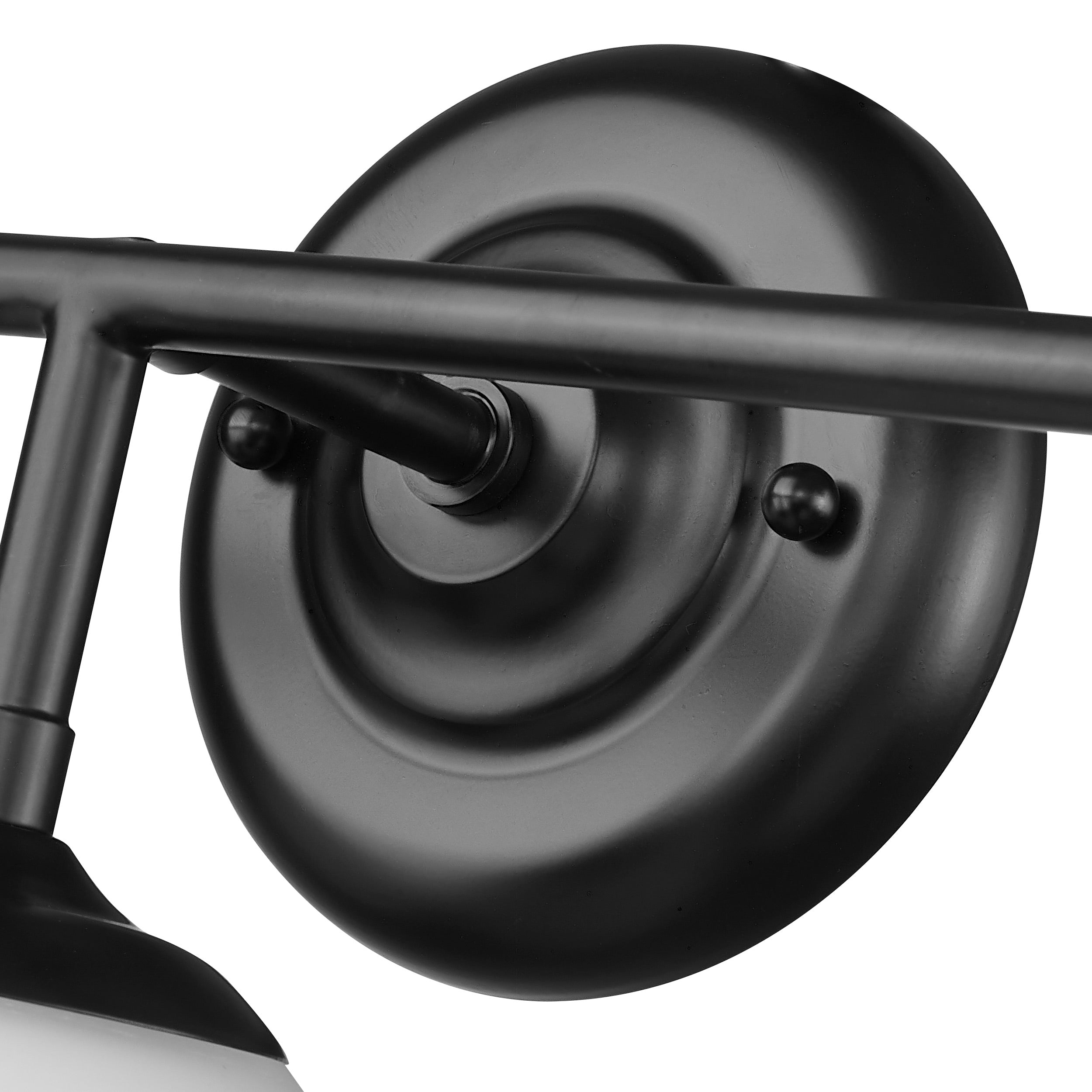 Dorinda 3-Light Vanity Light in Matte Black with Opal Glass - - Golden Lighting