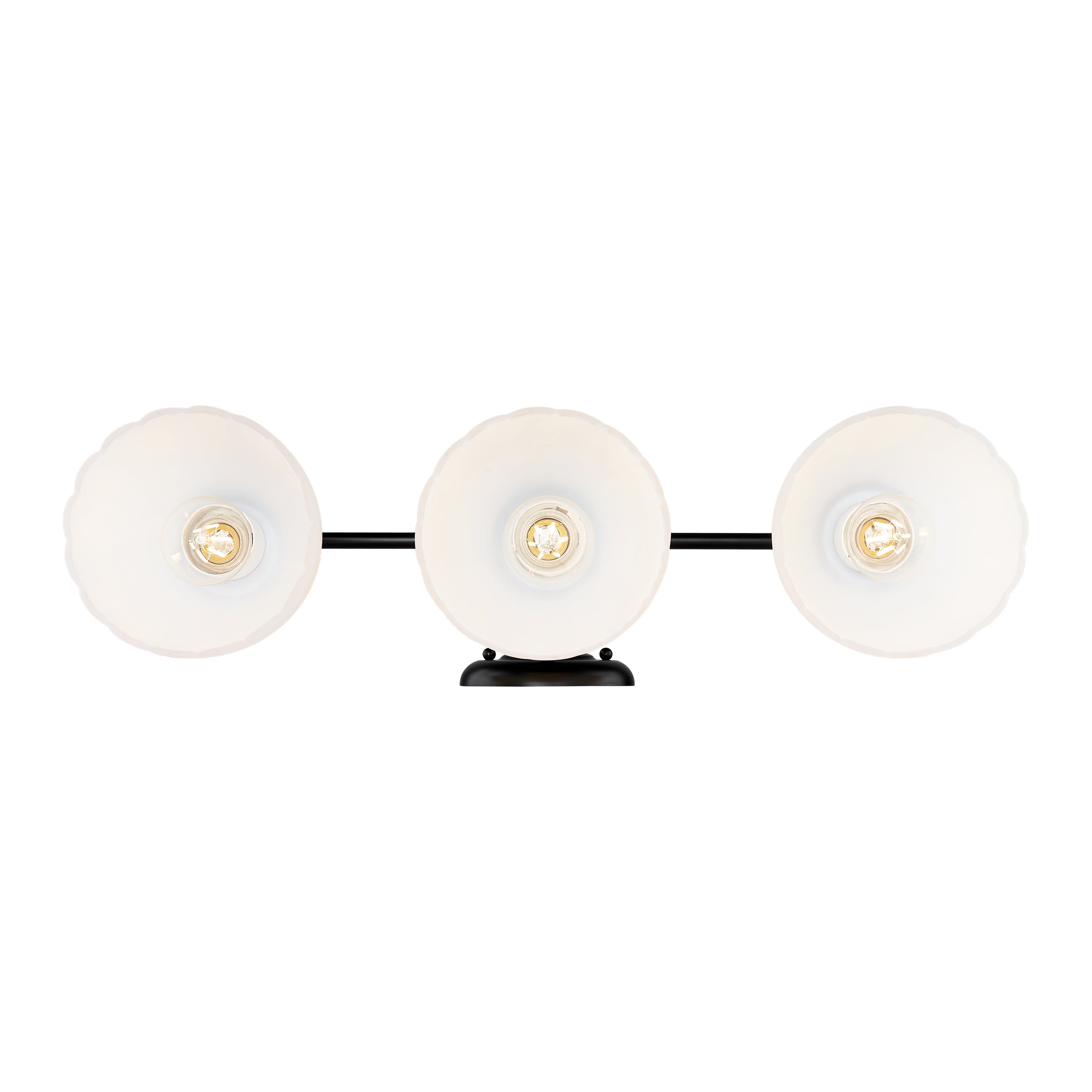Dorinda 3-Light Vanity Light in Matte Black with Opal Glass - - Golden Lighting