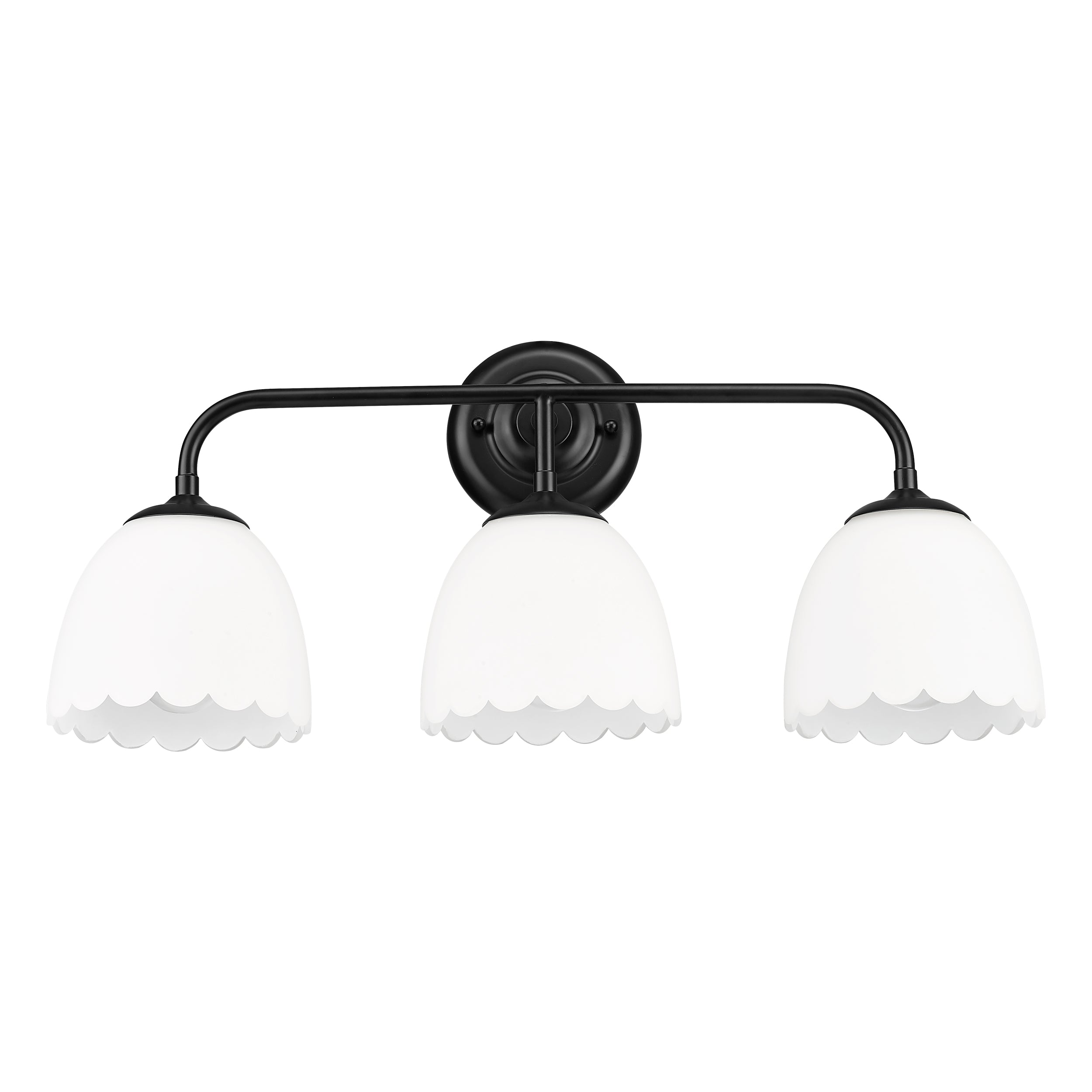 Dorinda 3-Light Vanity Light in Matte Black with Opal Glass - - Golden Lighting