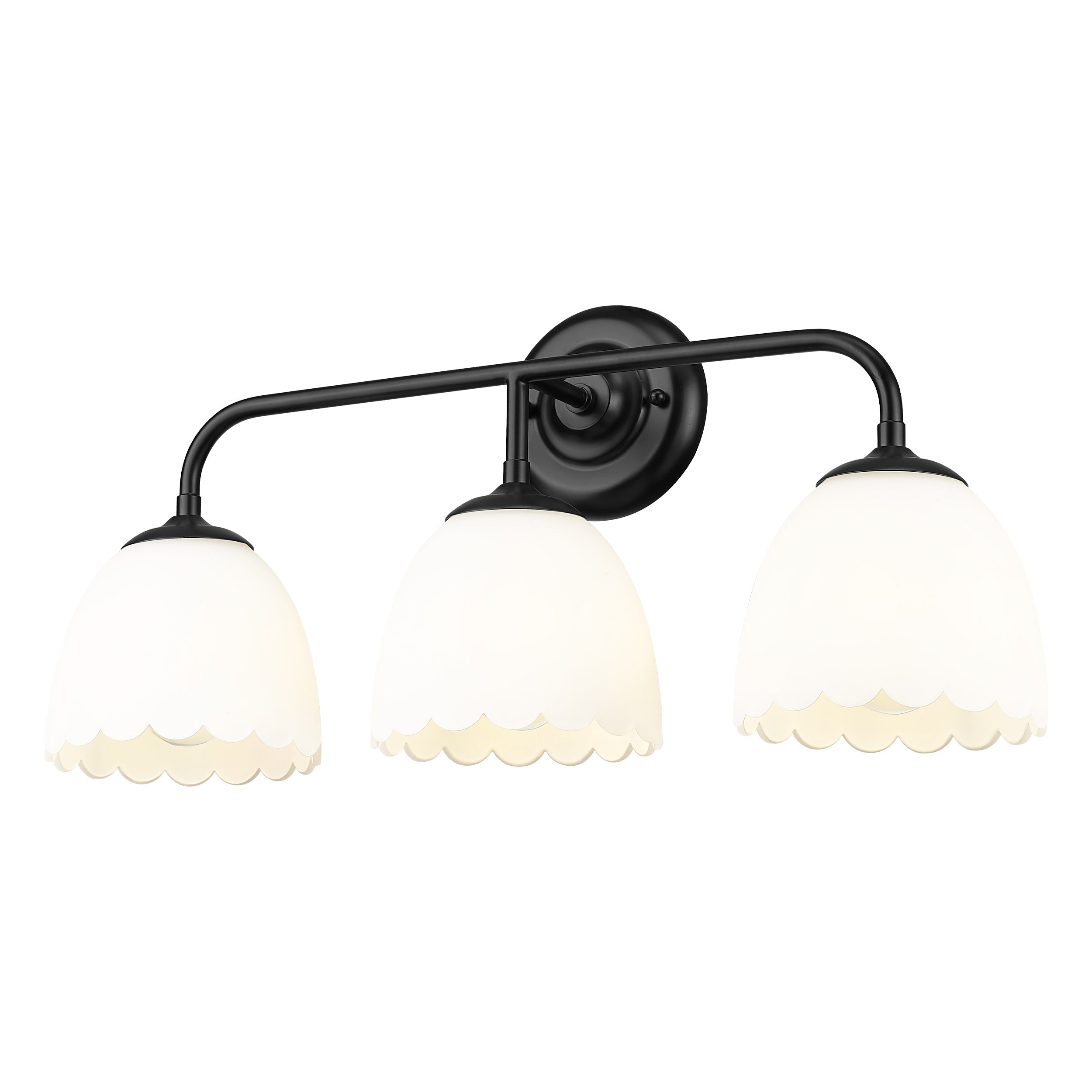 Dorinda 3-Light Vanity Light in Matte Black with Opal Glass - - Golden Lighting