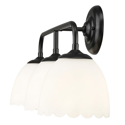 Dorinda 3-Light Vanity Light in Matte Black with Opal Glass - - Golden Lighting