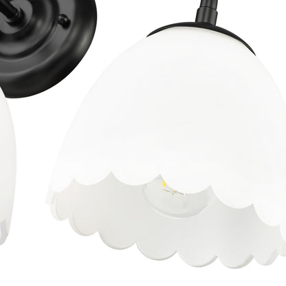 Dorinda 3-Light Vanity Light in Matte Black with Opal Glass - - Golden Lighting