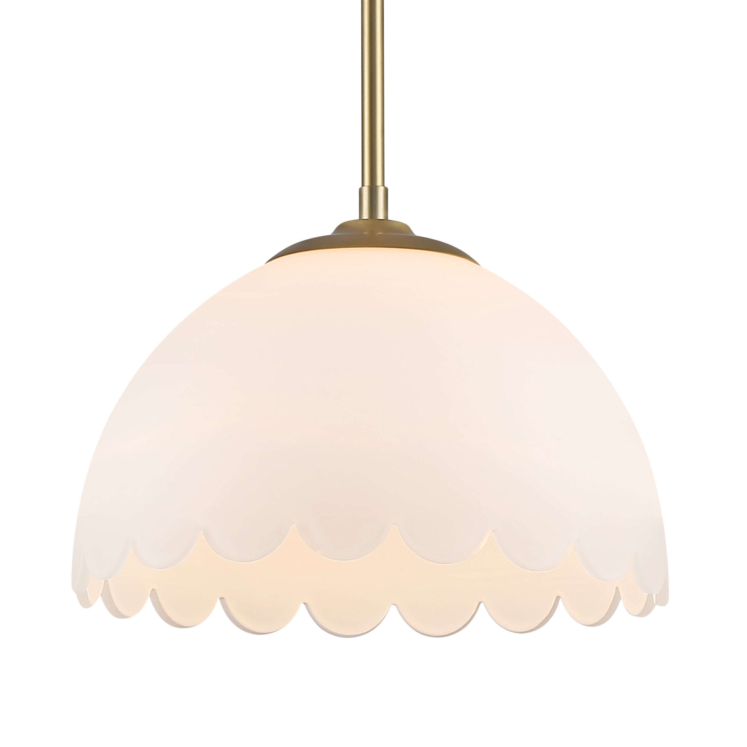 Dorinda 1-Light Pendant in Brushed Champagne Bronze with Opal Glass - - Golden Lighting