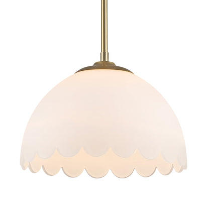 Dorinda 1-Light Pendant in Brushed Champagne Bronze with Opal Glass - - Golden Lighting