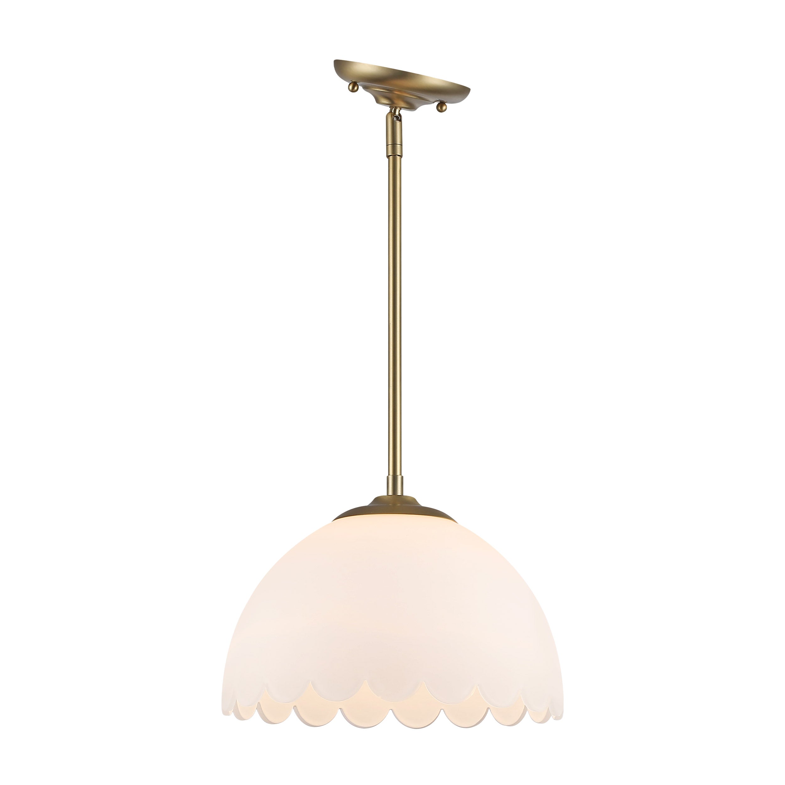 Dorinda 1-Light Pendant in Brushed Champagne Bronze with Opal Glass - - Golden Lighting