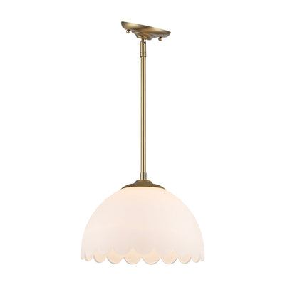 Dorinda 1-Light Pendant in Brushed Champagne Bronze with Opal Glass - - Golden Lighting
