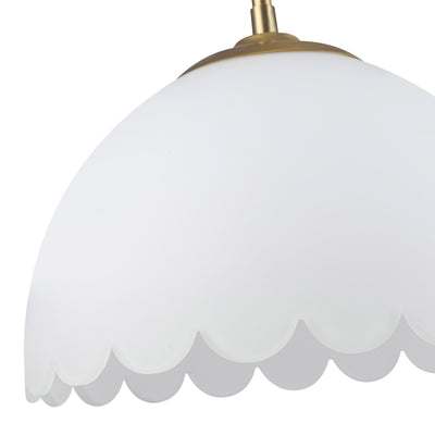 Dorinda 1-Light Pendant in Brushed Champagne Bronze with Opal Glass - - Golden Lighting