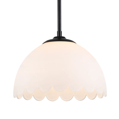 Dorinda 1-Light Pendant in Matte Black with Opal Glass - - Golden Lighting