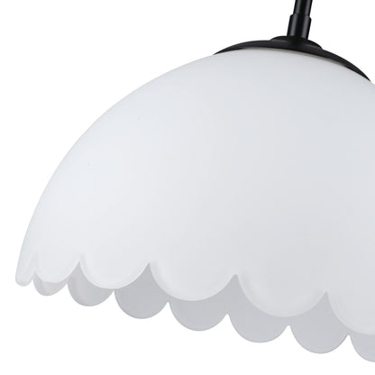 Dorinda 1-Light Pendant in Matte Black with Opal Glass - - Golden Lighting