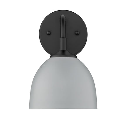 Zoey 1-light Wall Sconce in Matte Black and Matte Gray shade - - Golden Lighting