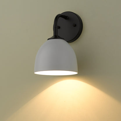 Zoey 1-light Wall Sconce in Matte Black and Matte White shade - - Golden Lighting