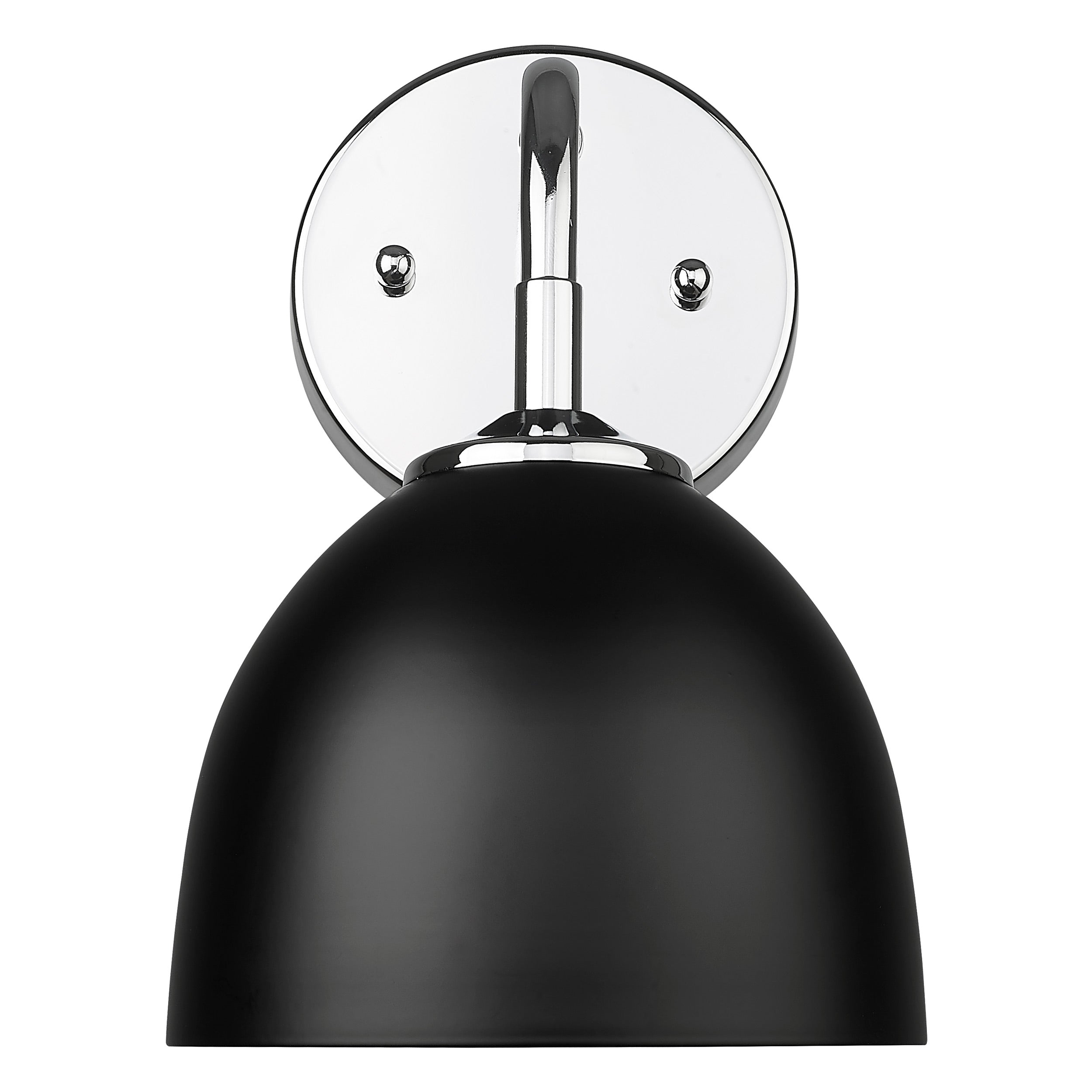 Zoey 1-light Wall Sconce in Chrome and Matte Black shade - - Golden Lighting