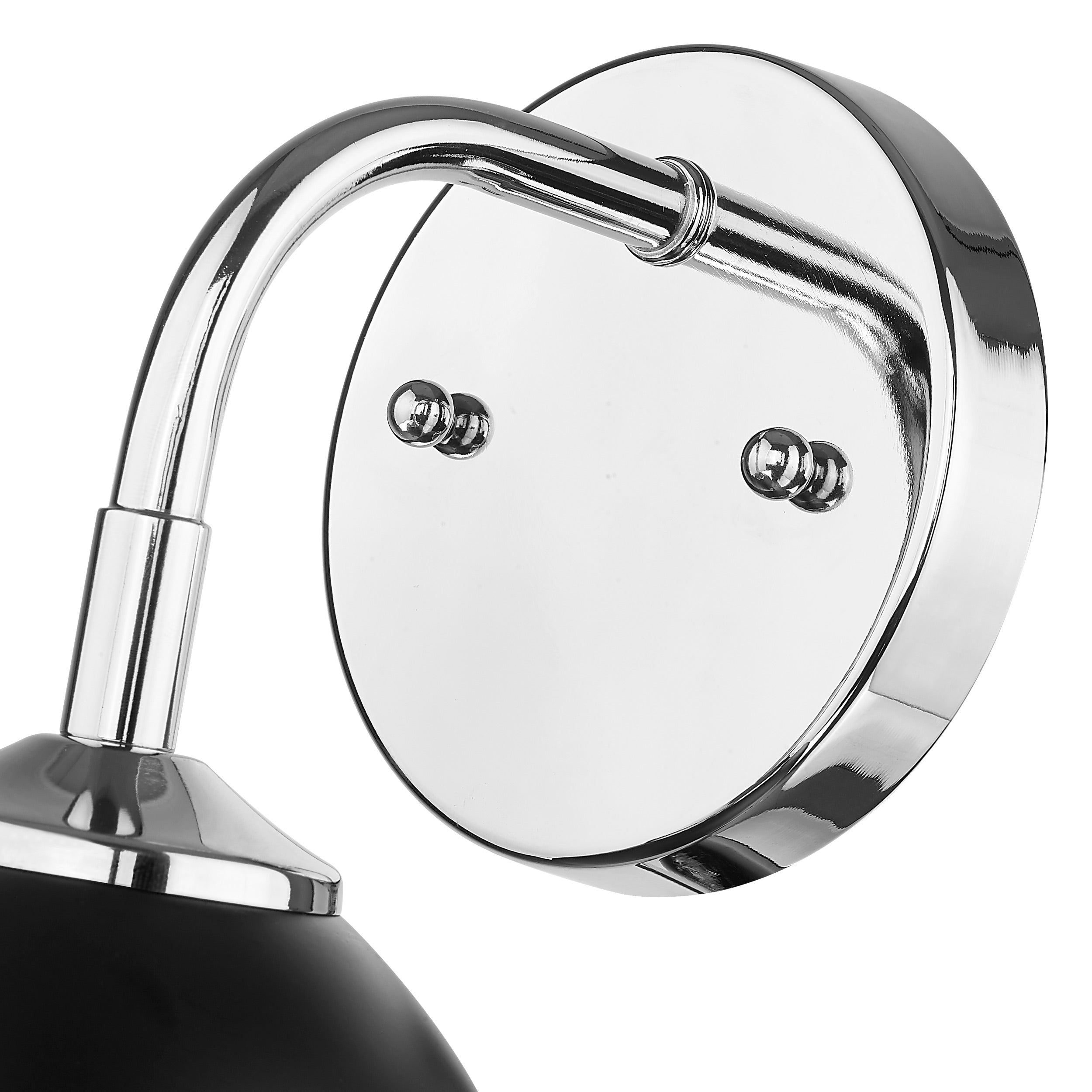 Zoey 1-light Wall Sconce in Chrome and Matte Black shade - - Golden Lighting