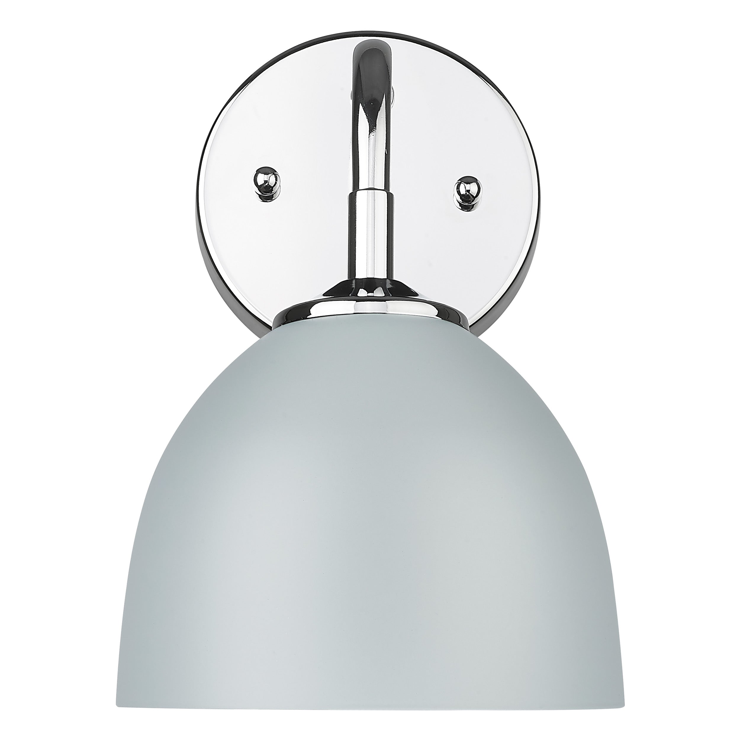 Zoey 1-light Wall Sconce in Chrome and Matte Gray shade - - Golden Lighting