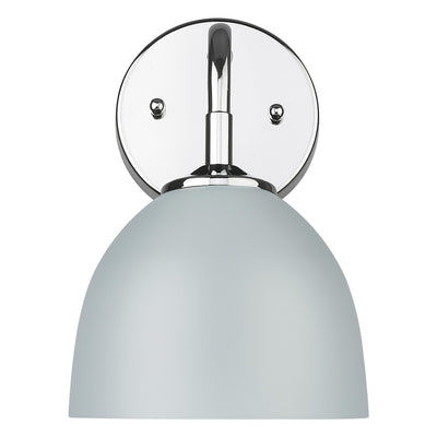 Zoey 1-light Wall Sconce in Chrome and Matte Gray shade - - Golden Lighting