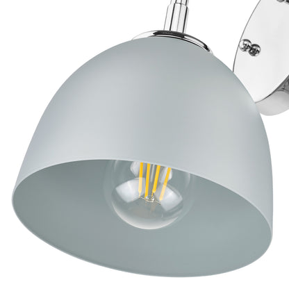 Zoey 1-light Wall Sconce in Chrome and Matte Gray shade - - Golden Lighting