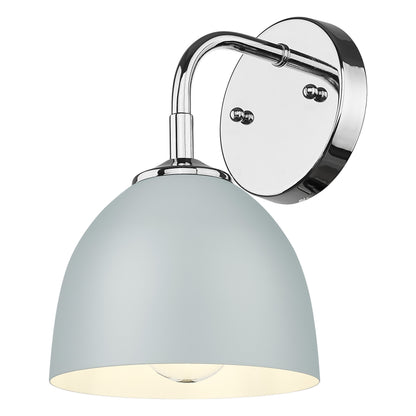 Zoey 1-light Wall Sconce in Chrome and Matte Gray shade - - Golden Lighting