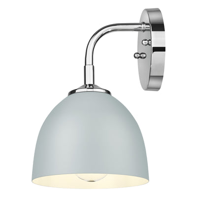 Zoey 1-light Wall Sconce in Chrome and Matte Gray shade - - Golden Lighting