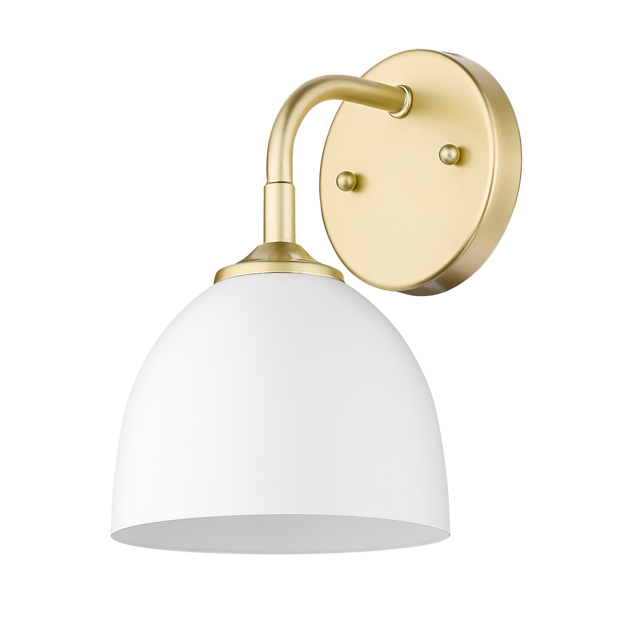 Zoey 1-light Wall Sconce in Olympic Gold and Matte White shade - - Golden Lighting