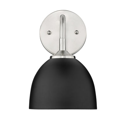 Zoey 1-light Wall Sconce in Pewter and Matte Black shade - - Golden Lighting