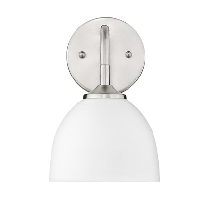 Zoey 1-light Wall Sconce in Pewter and Matte White shade - - Golden Lighting