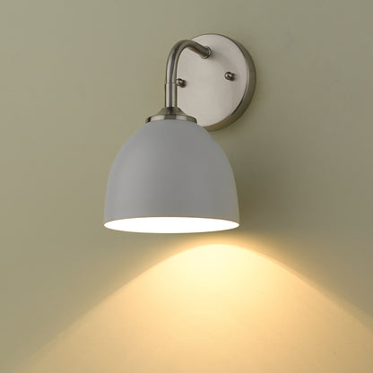 Zoey 1-light Wall Sconce in Pewter and Matte White shade - - Golden Lighting