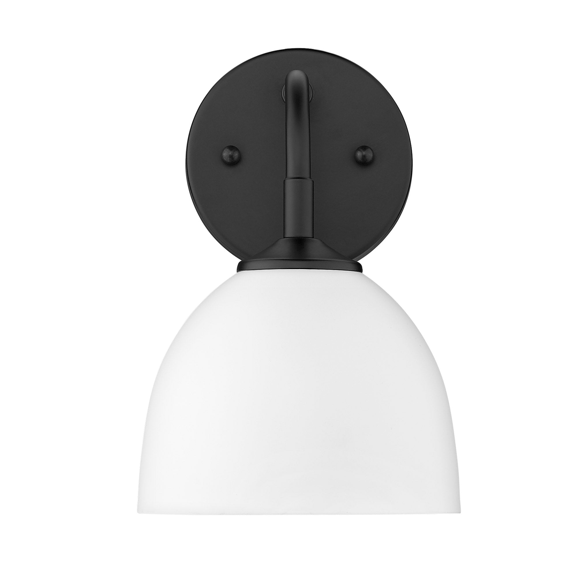 Zoey 1-Light Wall Sconce in Matte Black with Matte White Shade - Matte Black / Matte White / White - Golden Lighting