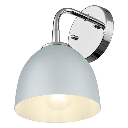 Yep by Golden Lighting Zoey 1-light Wall Sconce in Chrome and Matte Gray shade