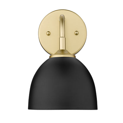 Zoey 1-Light Wall Sconce in Olympic Gold with Matte Black Shade - Olympic Gold / Matte Black / Black - Golden Lighting