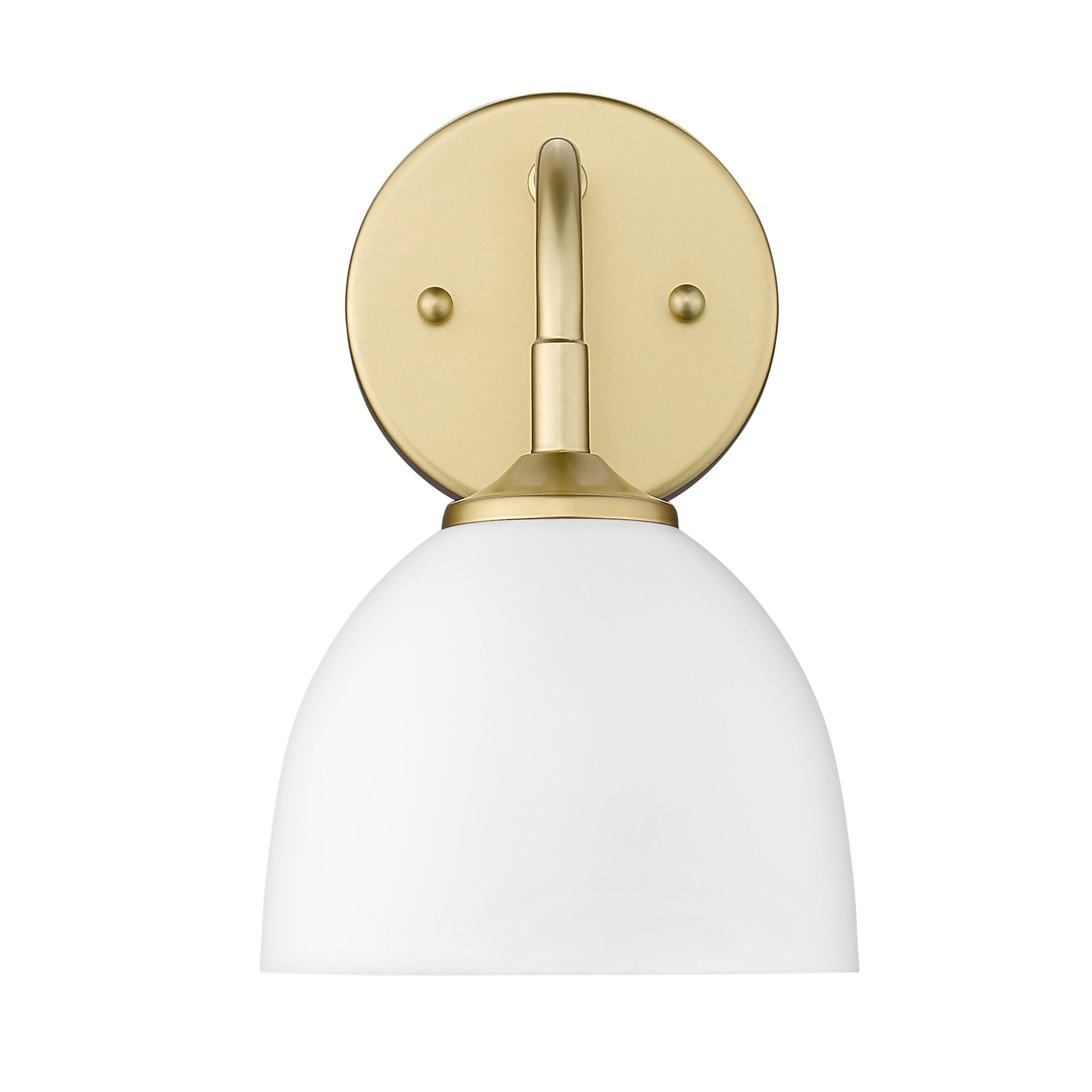 Zoey 1-Light Wall Sconce in Olympic Gold with Matte White Shade - Olympic Gold / Matte White / White - Golden Lighting