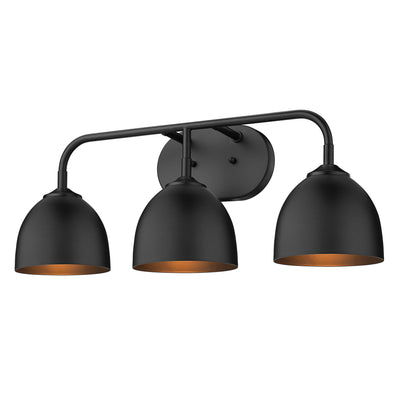 Zoey 3-light Vanity in Matte Black - - Golden Lighting