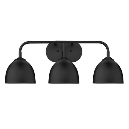 Zoey 3-light Vanity in Matte Black - - Golden Lighting