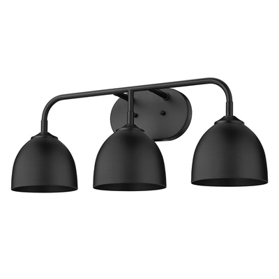 Zoey 3-light Vanity in Matte Black - - Golden Lighting