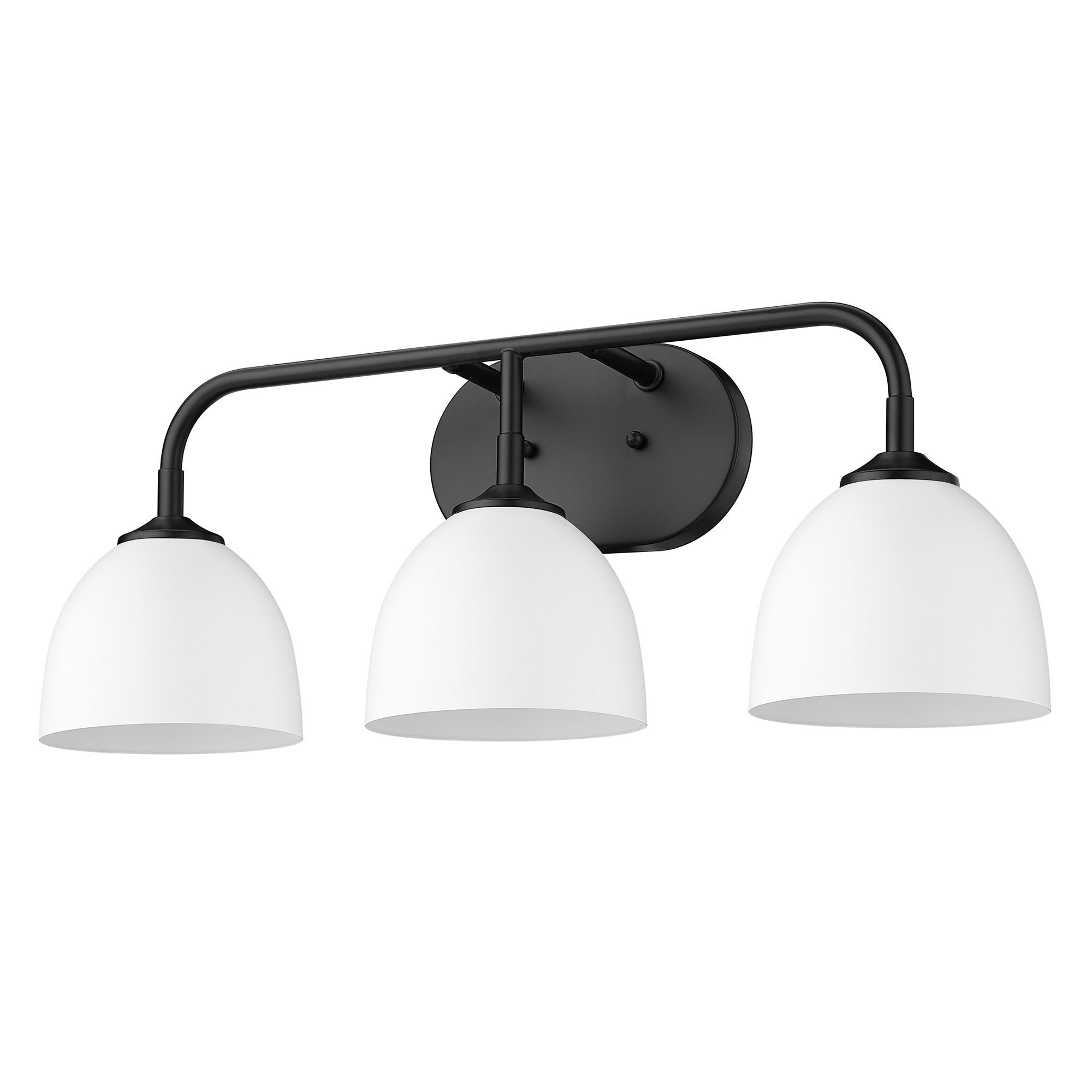 Zoey 3-light Vanity in Matte Black and Matte White shade - - Golden Lighting