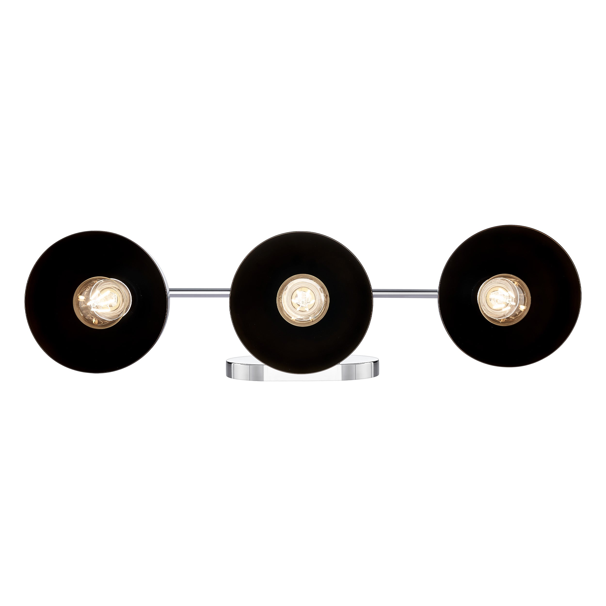 Zoey 3-light Vanity in Chrome and Matte Black shade - - Golden Lighting