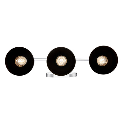 Zoey 3-light Vanity in Chrome and Matte Black shade - - Golden Lighting
