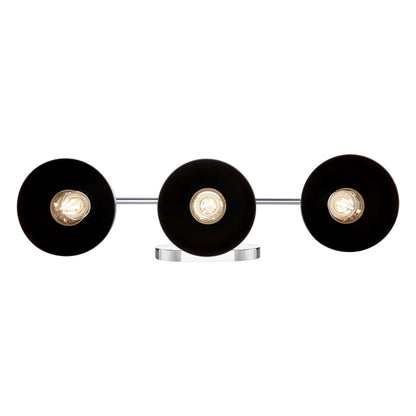 Zoey 3-light Vanity in Chrome and Matte Black shade - - Golden Lighting