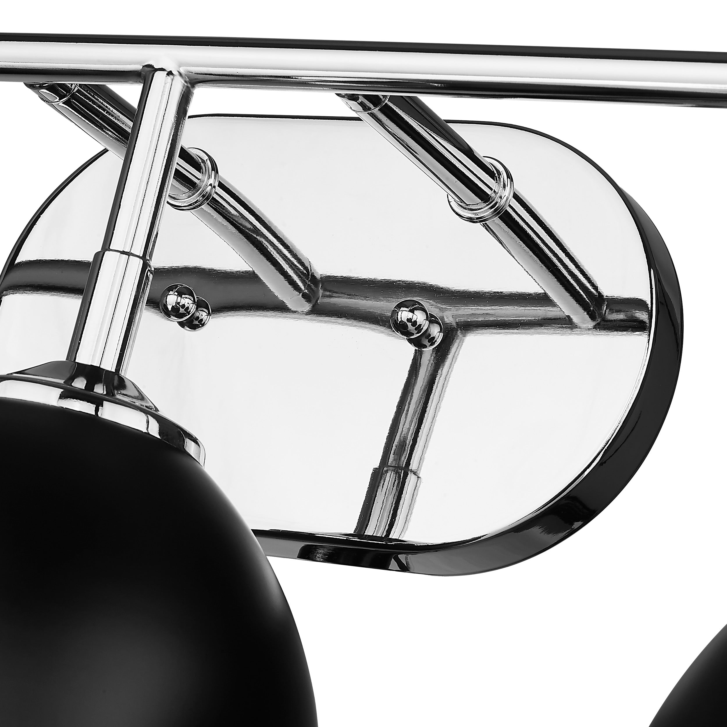 Zoey 3-light Vanity in Chrome and Matte Black shade - - Golden Lighting