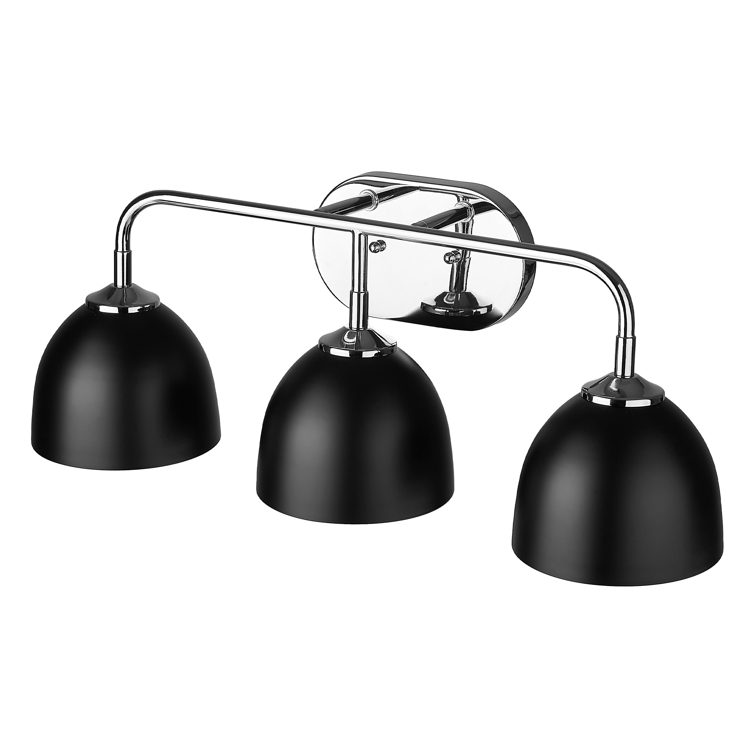 Zoey 3-light Vanity in Chrome and Matte Black shade - - Golden Lighting