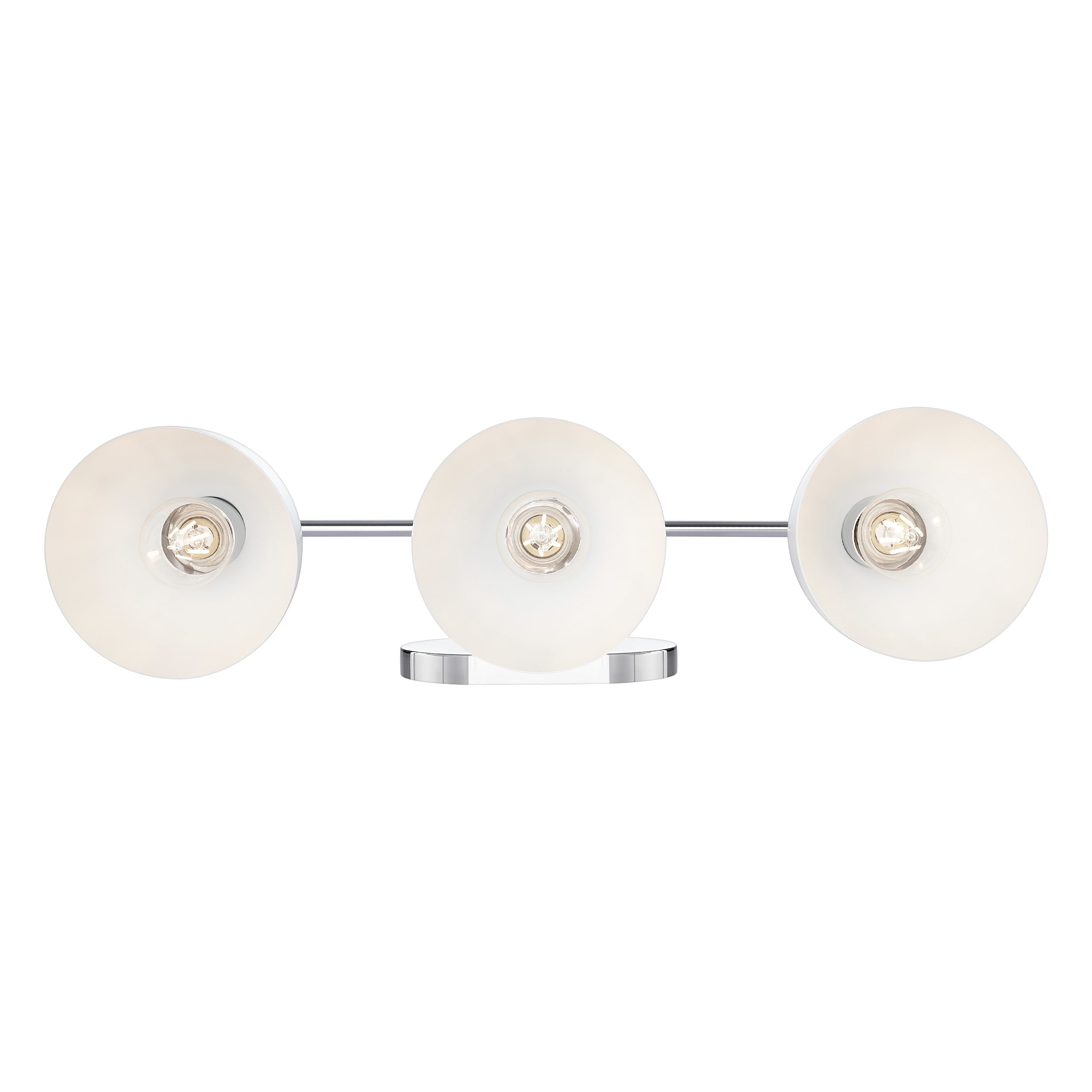 Zoey 3-light Vanity in Chrome and Matte White shade - - Golden Lighting