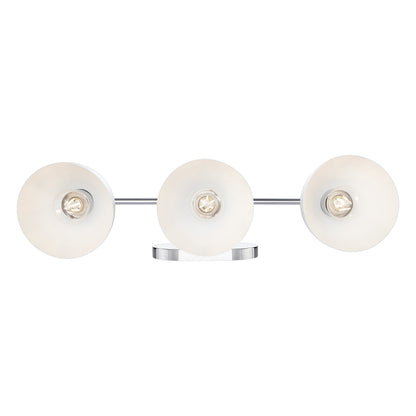 Zoey 3-light Vanity in Chrome and Matte White shade - - Golden Lighting