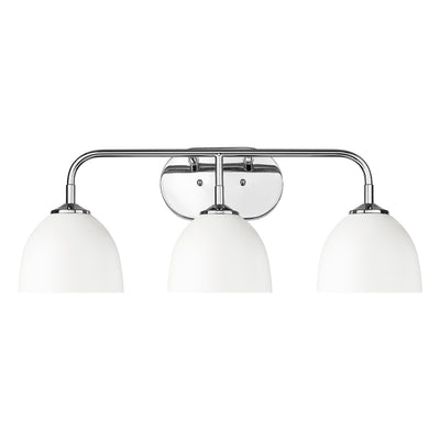 Zoey 3-light Vanity in Chrome and Matte White shade - - Golden Lighting