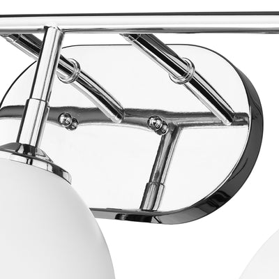 Zoey 3-light Vanity in Chrome and Matte White shade - - Golden Lighting