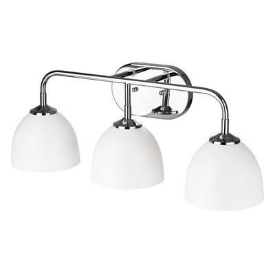 Zoey 3-light Vanity in Chrome and Matte White shade - - Golden Lighting