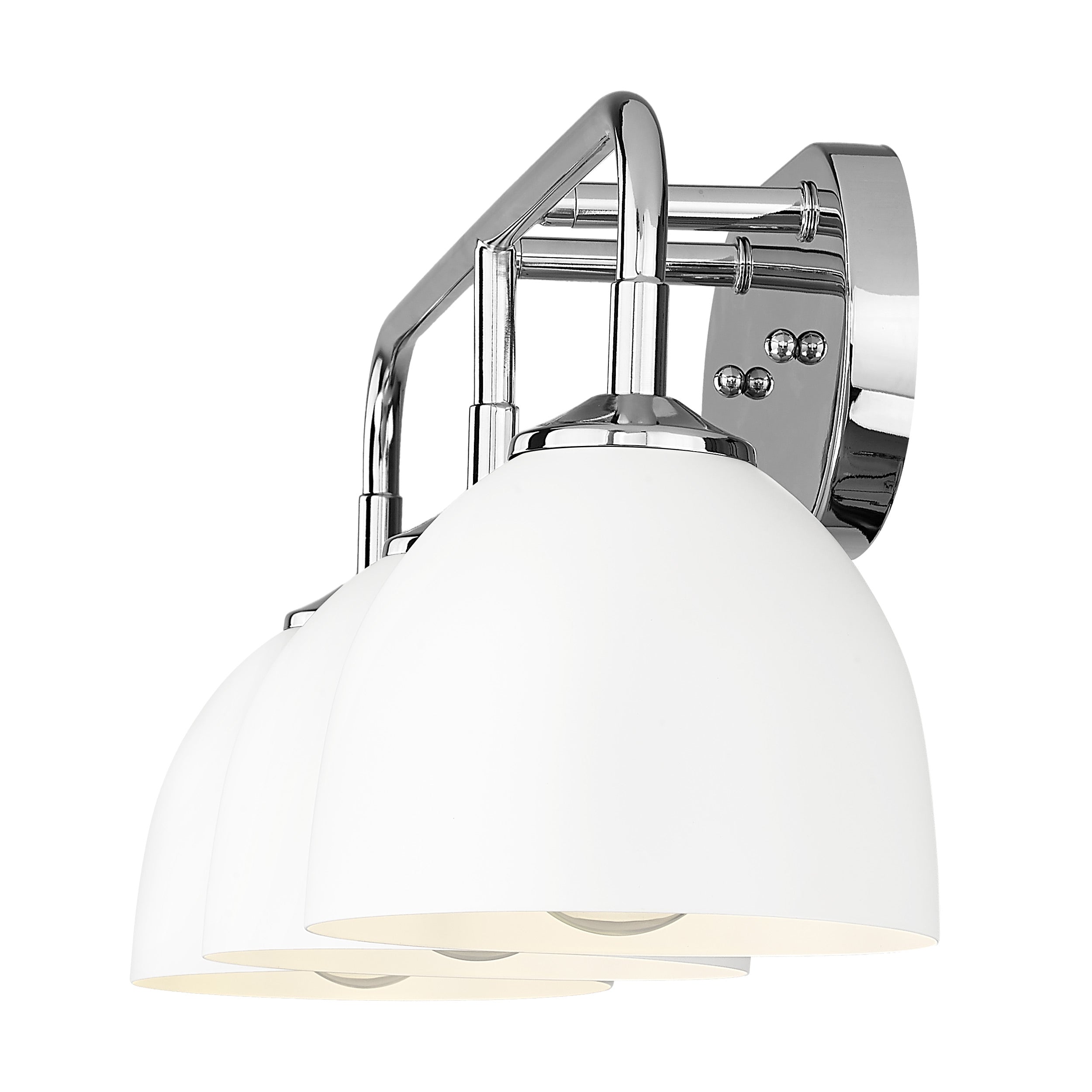 Zoey 3-light Vanity in Chrome and Matte White shade - - Golden Lighting