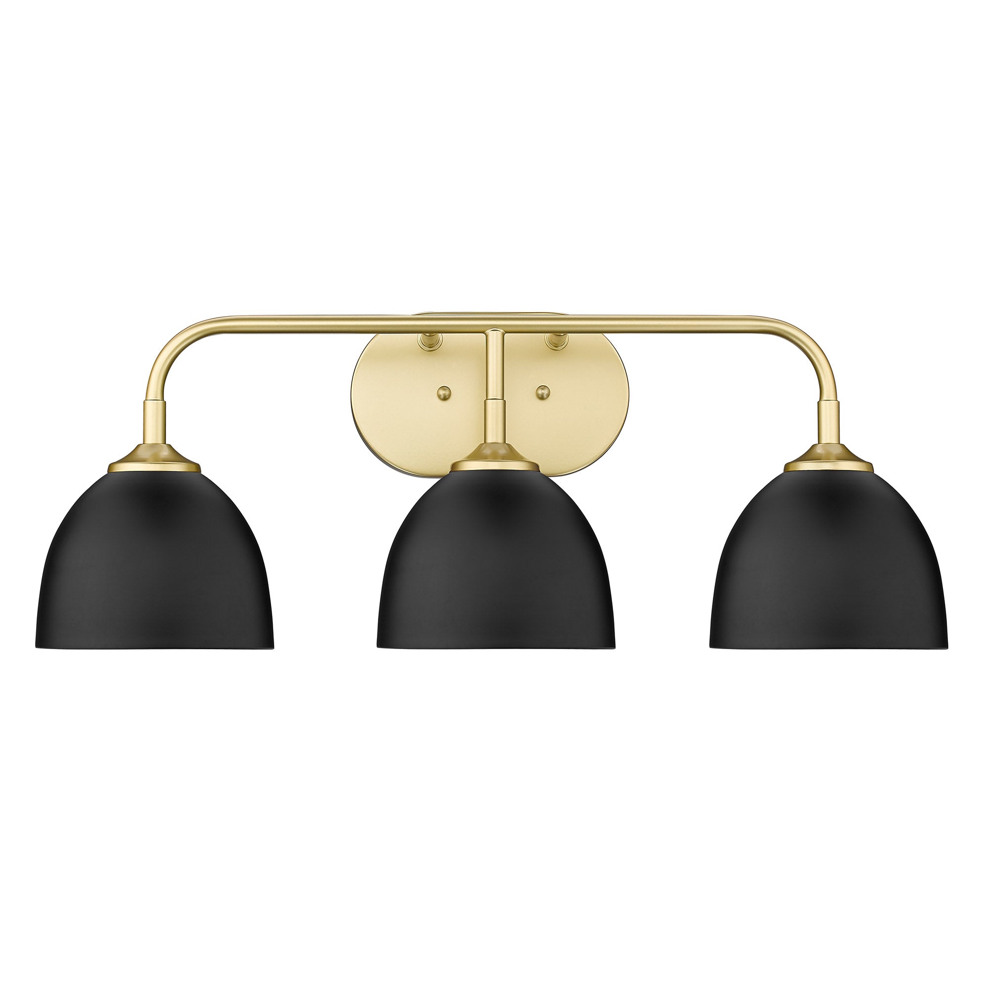 Zoey 3-light Vanity in Olympic Gold and Matte Black shade - - Golden Lighting