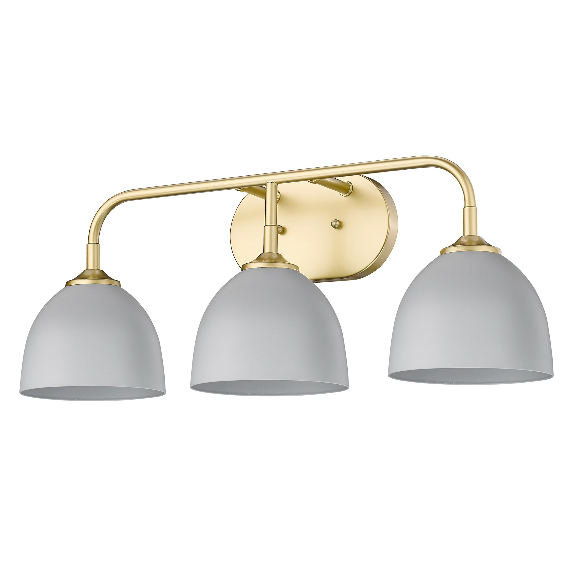 Zoey 3-light Vanity in Olympic Gold and Matte Gray shade - - Golden Lighting
