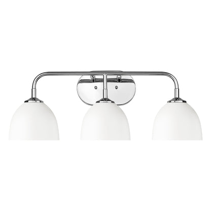Yep by Golden Lighting Zoey 3-light Vanity in Chrome and Matte White shade - - Golden Lighting