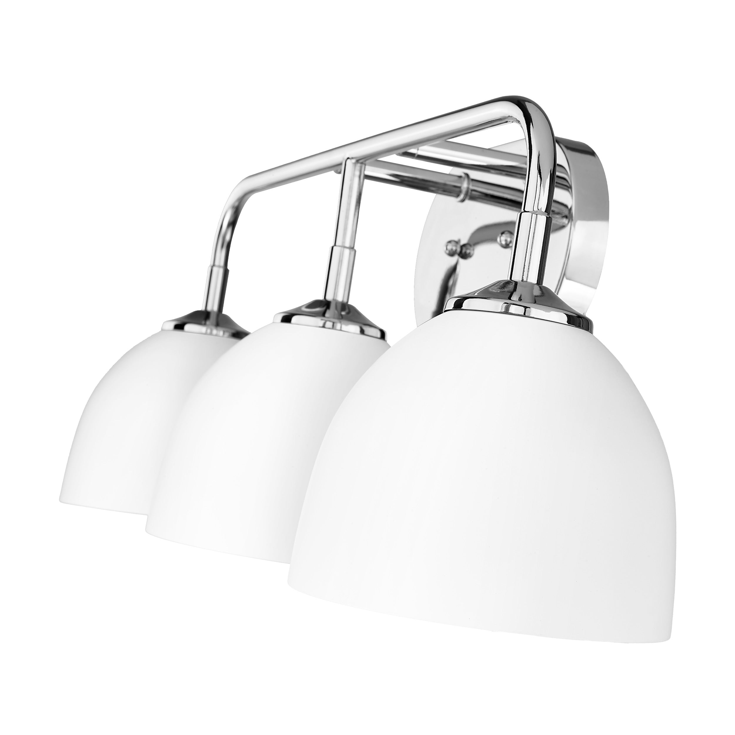 Zoey 3-light Vanity in Chrome and Matte White shade - - Golden Lighting