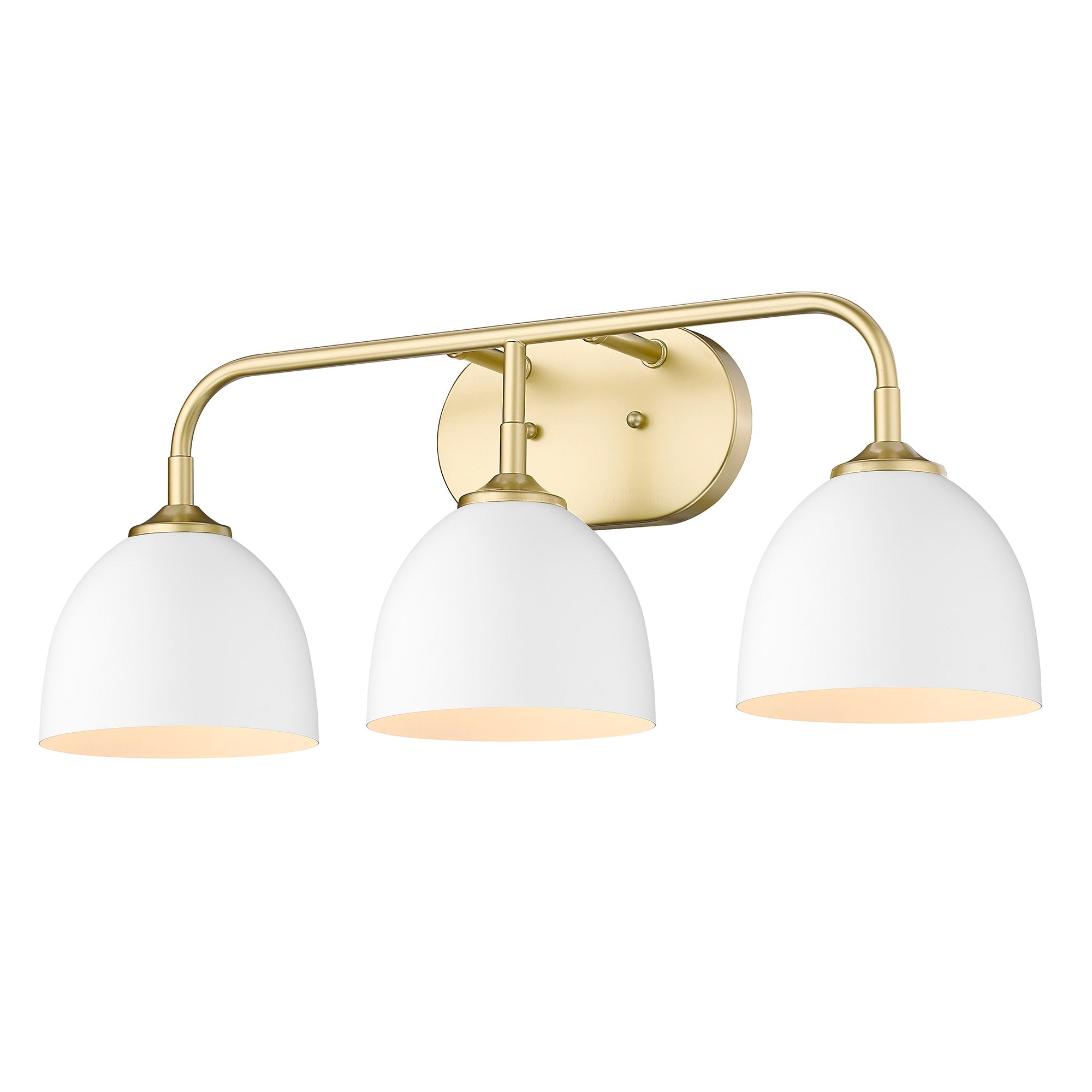 Yep by Golden Lighting Zoey 3-light Vanity in Olympic Gold and Matte White shade - - Golden Lighting